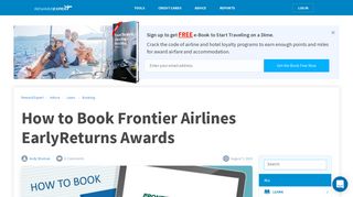 How to Book Frontier Airlines EarlyReturns Awards - RewardExpert.com
