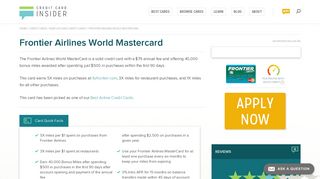 The Frontier Airlines World MasterCard® - Credit Card Insider