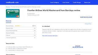 Frontier Airlines World Mastercard (Barclays) Review - CreditCards.com