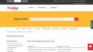 Business: Enterprise Portal Users | Frontier.com