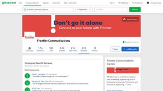 Frontier Communications Employee Benefits and Perks | Glassdoor