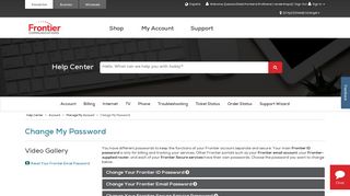 Change My Password - Frontier Communications