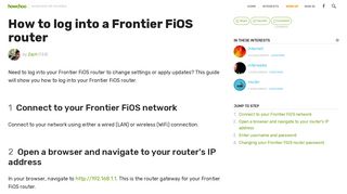 How to log into a Frontier FiOS router - howchoo