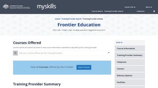 Frontier Education - 110080 - MySkills