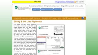 Billing & On Line Payments | The Frontier Power Company