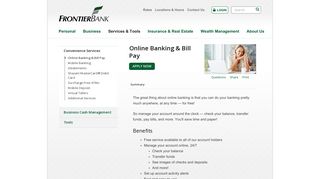 Online Banking & Bill Pay | Frontier Bank | Sioux Falls, SD - Rock ...