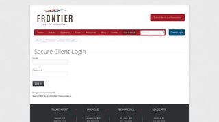 Secure Client Login - Frontier