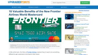 18 Valuable Benefits of The Frontier Airlines World Mastercard [2018]