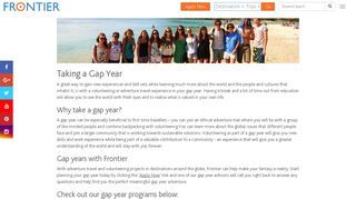 Gap Year Adventures in Amazing Locations Worldwide | Frontier