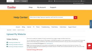 How to Upload Your Website | Frontier.com
