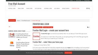 Frontier Mail Login - Free Mail Account