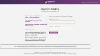 Frontline Applicant Tracking Login - Example School District