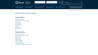 Online Banking Services Login - Frost Bank