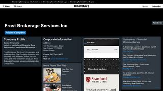 Frost Brokerage Services Inc: Company Profile - Bloomberg
