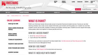 What is PAWS? - Frostburg State University