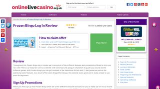 Frozen Bingo Log In Review - Online Live Casino