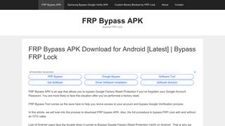 FRP Bypass APK Download for Android [Latest] | Bypass FRP Lock