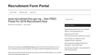 www.recruitment.frsc.gov.ng - See FRSC Portal For 2018 Recruitment ...