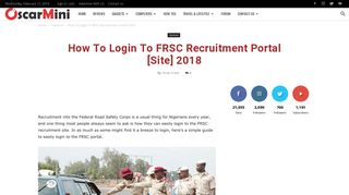 How To Login To FRSC Recruitment Portal [Site] 2018 - Oscarmini