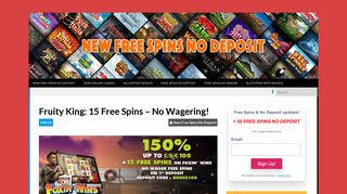 Fruity King - New Free Spins No Deposit