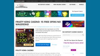 Fruity King Casino: 15 Free Spins No Wagering! - New No Deposit ...