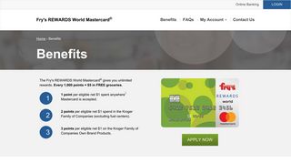Fry's REWARDS World Mastercard® | Rewards Card Benefits