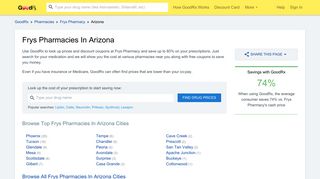 Frys Pharmacy Pharmacies - Arizona Locations - GoodRx