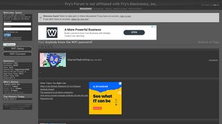 Fry's Forum - Anybody know the WiFi password?