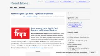 Frys Credit Payment Login Online - Fry's Account for Electronics ...