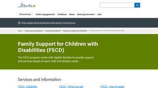 Family Support for Children with Disabilities (FSCD) - Alberta Human ...