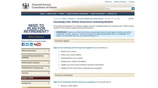 Licensing Link: Online Insurance Licensing System - fsco.gov.on.ca