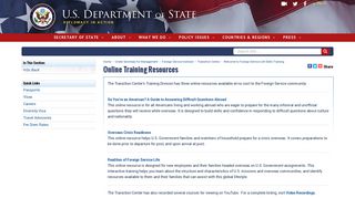 Online Training Resources - Department of State