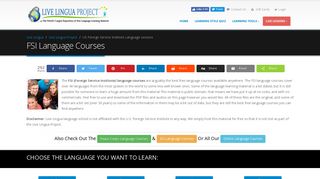 FSI Language Courses | Live Lingua Project