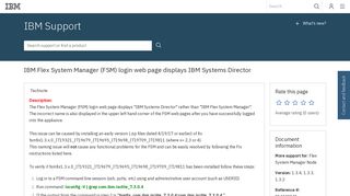 IBM Flex System Manager (FSM) login web page displays IBM ...