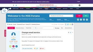 Orange Mail login failed to open page - MoneySavingExpert.com Forums