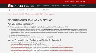 Registration January & Spring - Bradley University