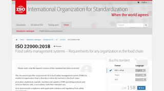 ISO 22000:2018 - Food safety management systems -- Requirements ...