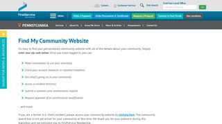 FirstService Residential of PA - Find My Community Website