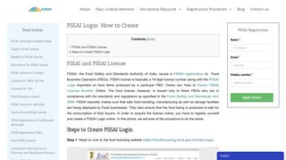 FSSAI Login: How to Create - FSSAI Food license