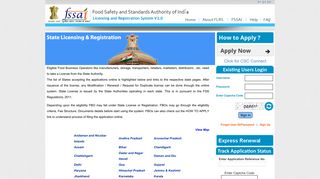FSSAI - Information about State Food Safety Department