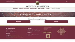 FSU Admissions | Undergraduate Application Portal