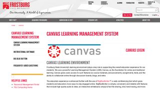 Canvas Learning Management System - Frostburg State University