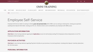 Employee Self-Service - OMNI Training - Florida State University
