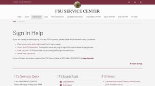 Sign In Help | FSU Service Center
