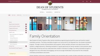 Family Orientation - Dean of Students - Florida State University