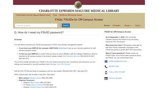 How do I reset my FSUID password? - FAQs