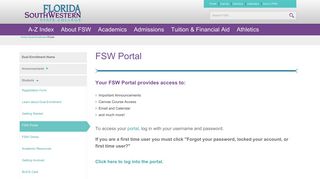 FSW Portal - Florida SouthWestern State College