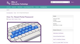 Article - How To: Reset Portal Password - TeamDynamix