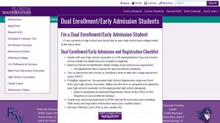 Dual Enrollment/Early Admission Students | Admissions | Florida ...