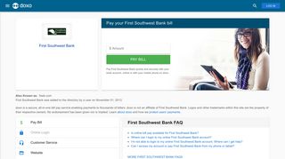 First Southwest Bank: Login, Bill Pay, Customer Service and Care ...